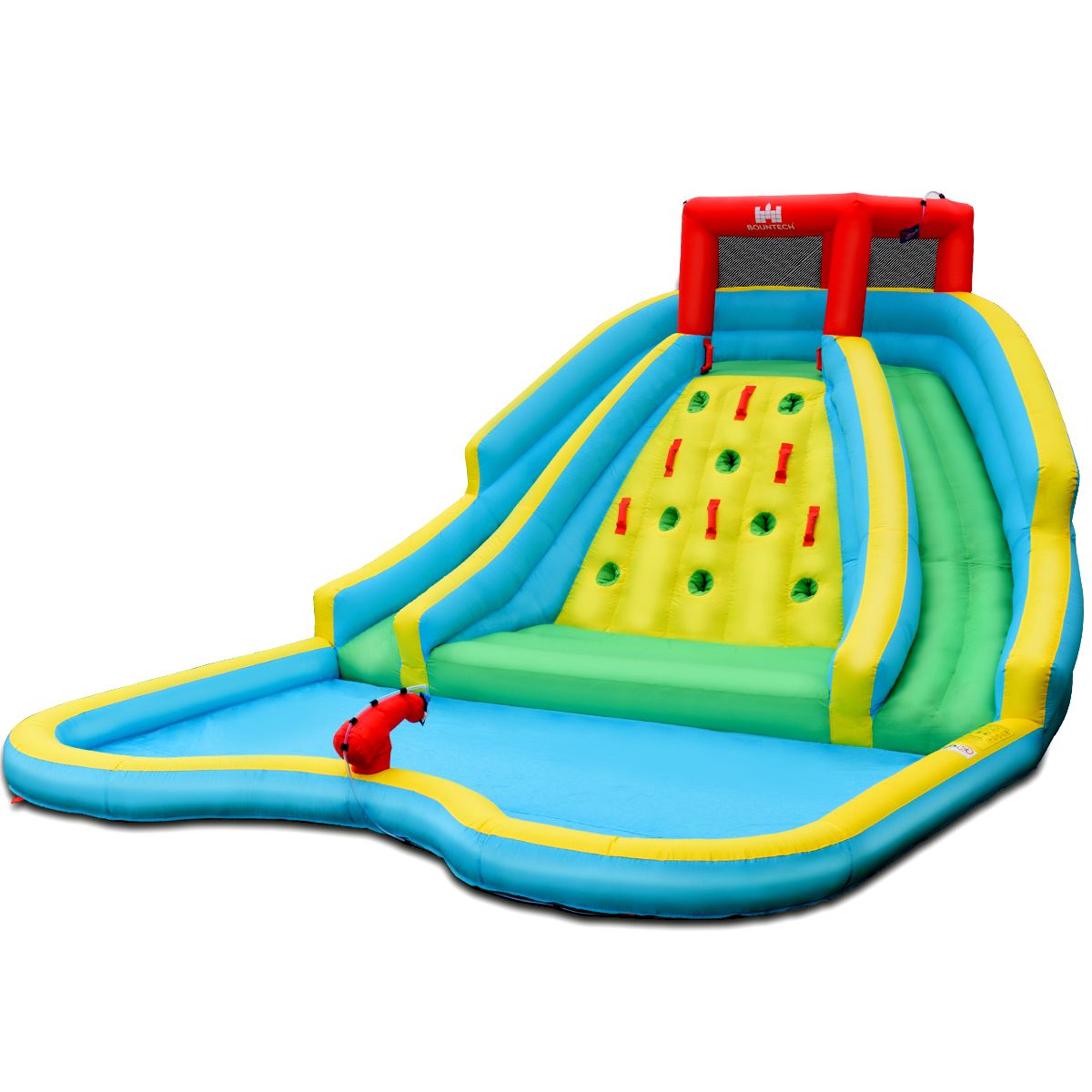 5 in 1 Inflatable Water Slide with Paddling Pool Inflatable Playground in Oxford with Climbing Wall Load 150kg for 3-10 Years (Without Blower) -