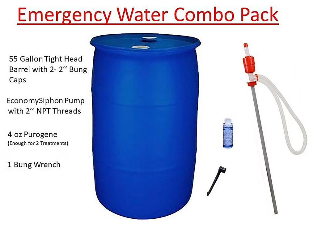 55 Gallon Emergency Water Storage Barrel Combo Pack - Product image 1