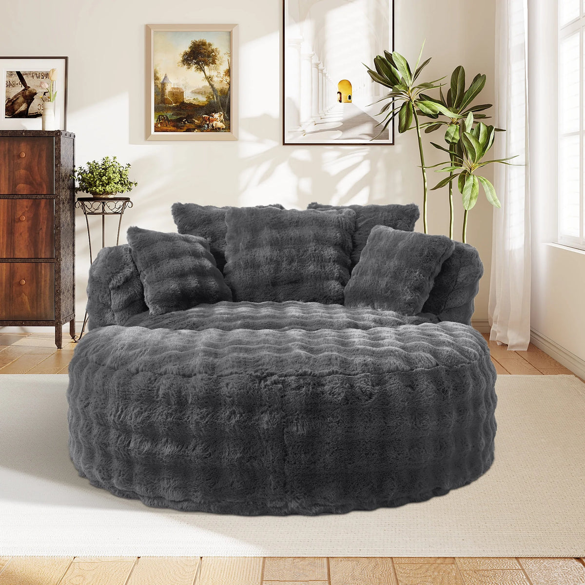 Wiilayok 58'' Oversized Chaise Lounge Chair Indoor, Thickened Backrest Sleeper Sofa Couch with Soft Pillows - Product image 8