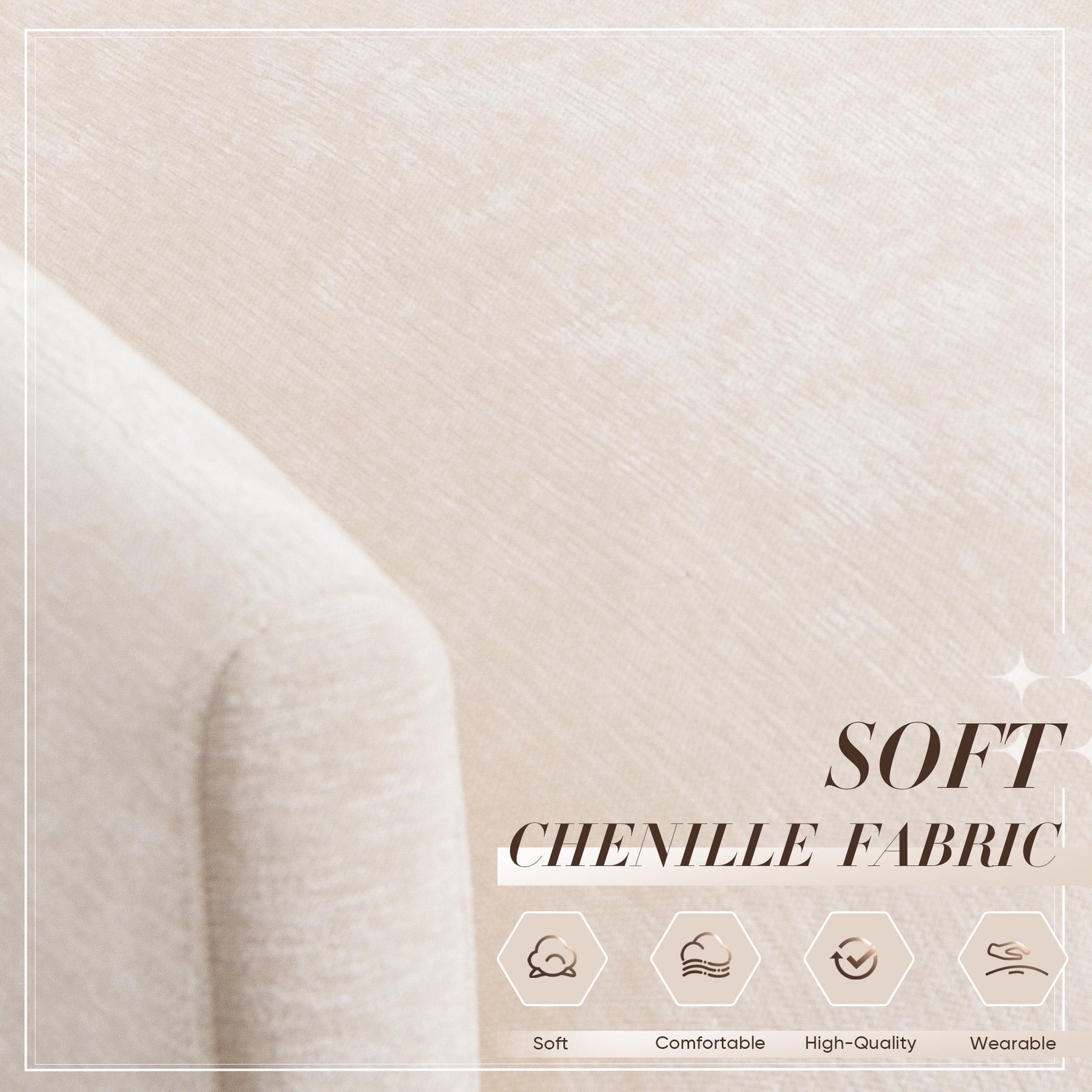 Muumblus Oversized Lounge Chair with Ottoman, Cloud Accent Armchair for Living Room, Beige Chenille - Product image 13
