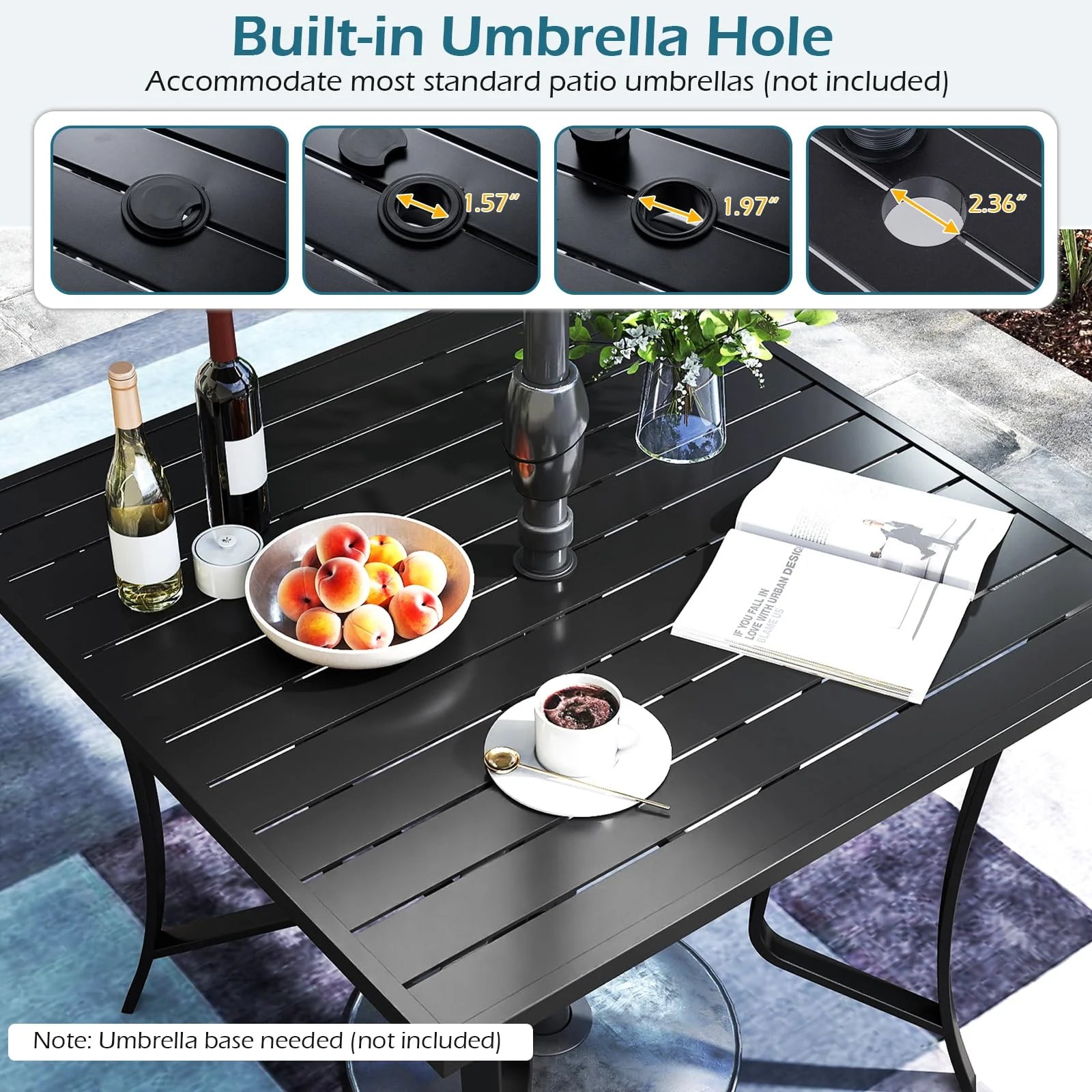 Tangkula 5 Pieces Patio Dining Set for 4 with Umbrella Hole - Product image 6