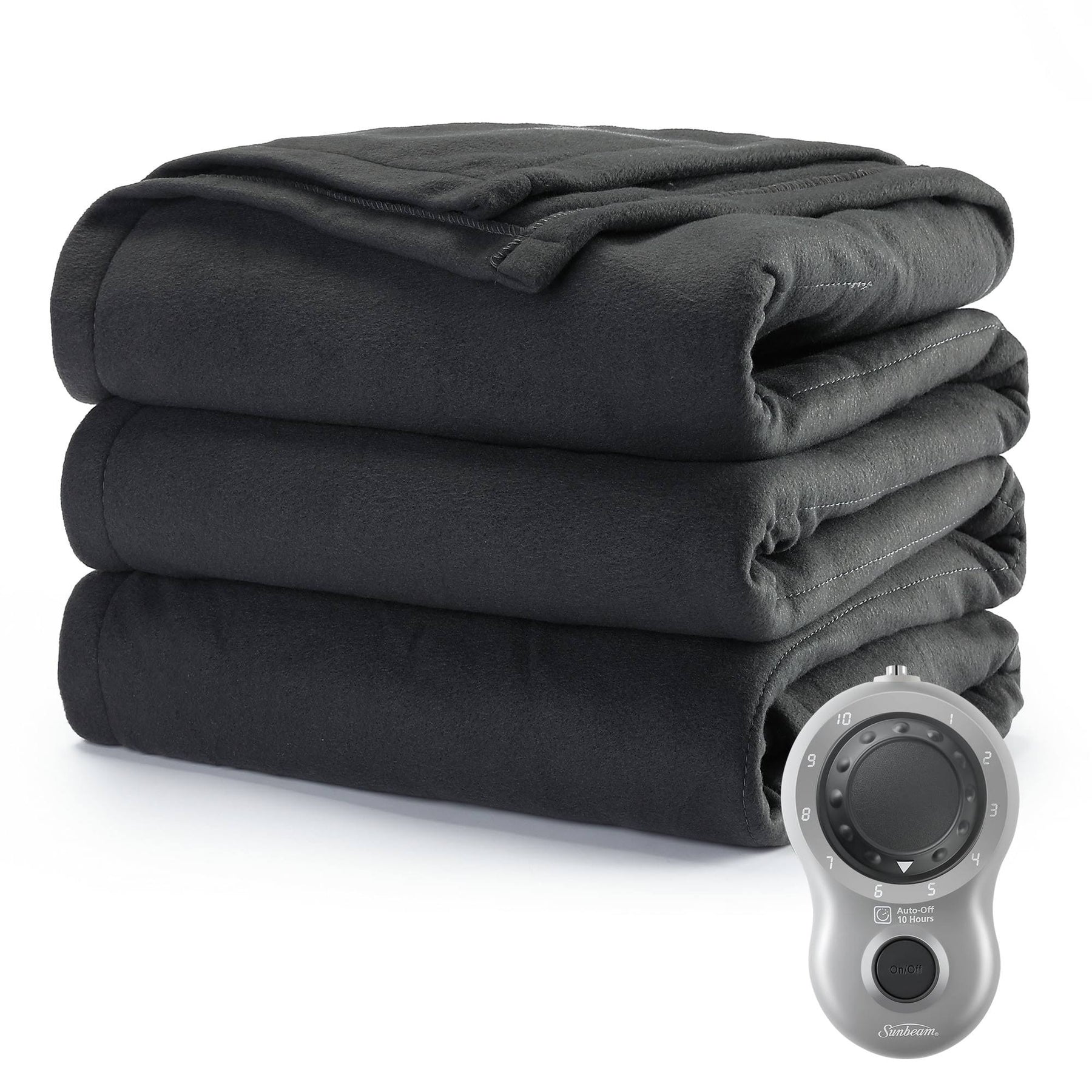 Sunbeam Heated Electric Blanket, Bedding, Twin, Fleece, Ultimate Grey - Product image 1