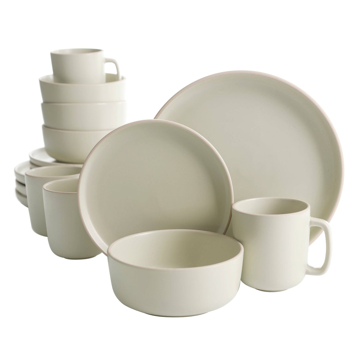 Gibson Home Zuma 16 Piece Round Kitchen Dinnerware Set, Dishes, Plates, Bowls, Mugs, Service for 4 - Product image 1