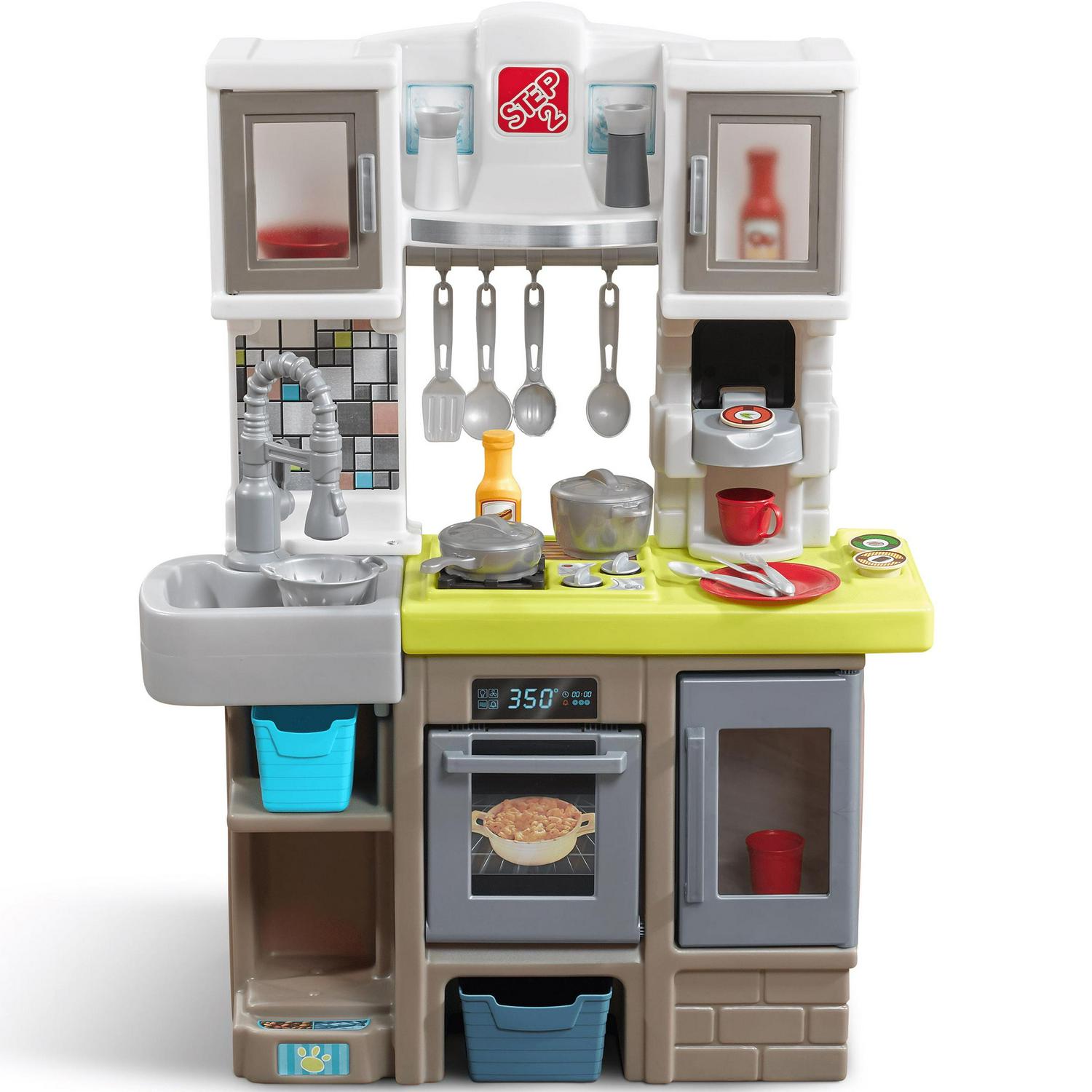 Step2 Contemporary Chef Brown and White Toddler Plastic Play Kitchen - Product image 1