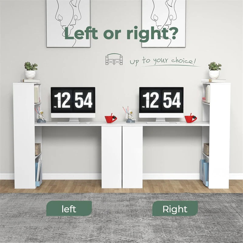 48" Computer Desk with 6-Tier Storage Shelves, 3-in-1 Reversible Writing Desk w/ Bookshelf & CPU Stand - Product image 8