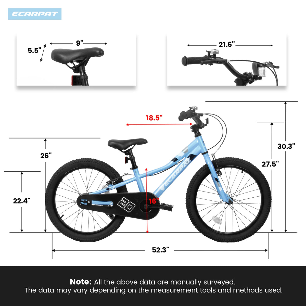 Ambifirner 20 in BMX Style Bike, Hi - Ten Carbon Steel Frame with Front V - Brake & Rear Coaster Brake - Product image 7