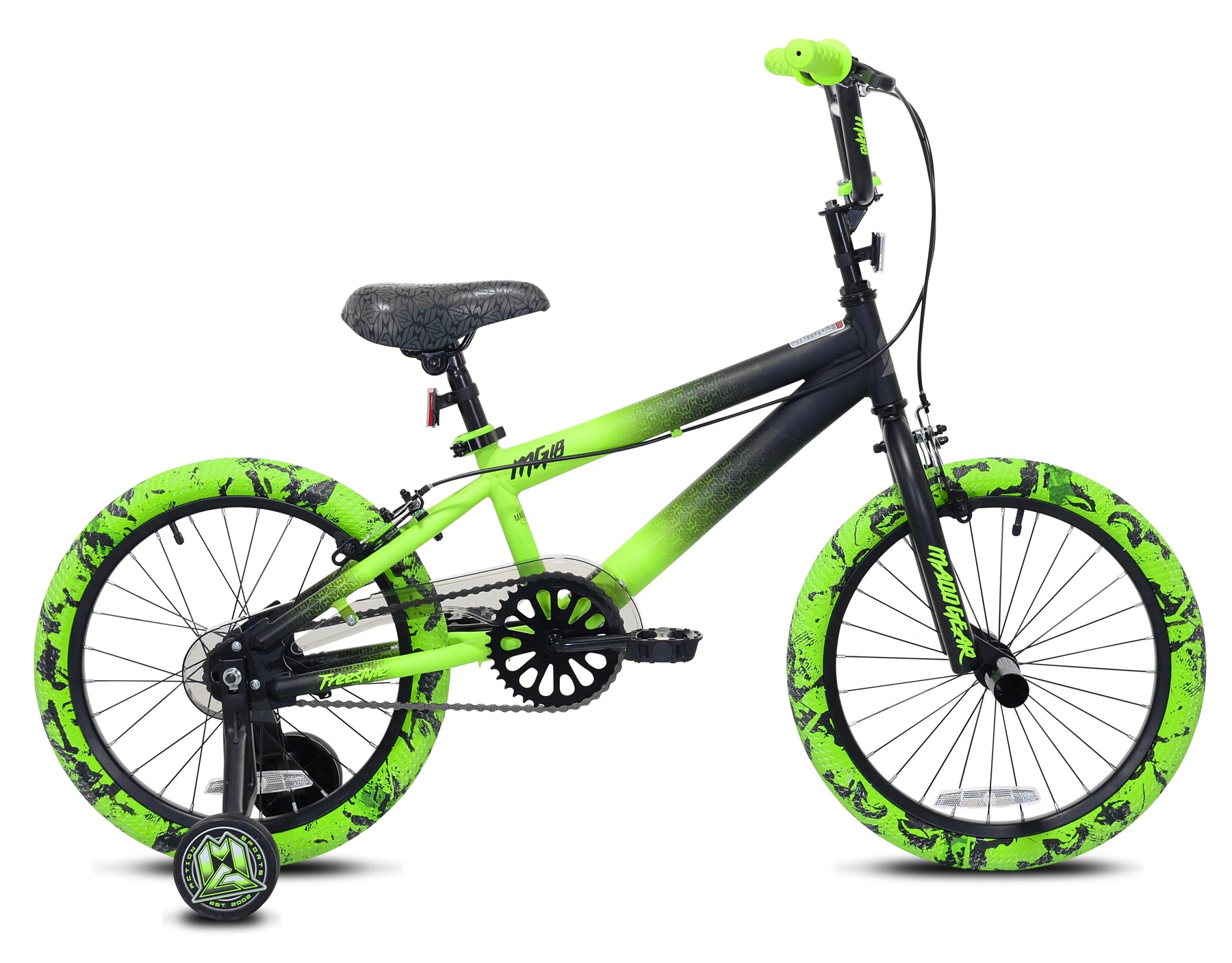 Bicycles 18" Madd Gear MG18 BMX Boy'S Bike, Black and Green - Product image 1