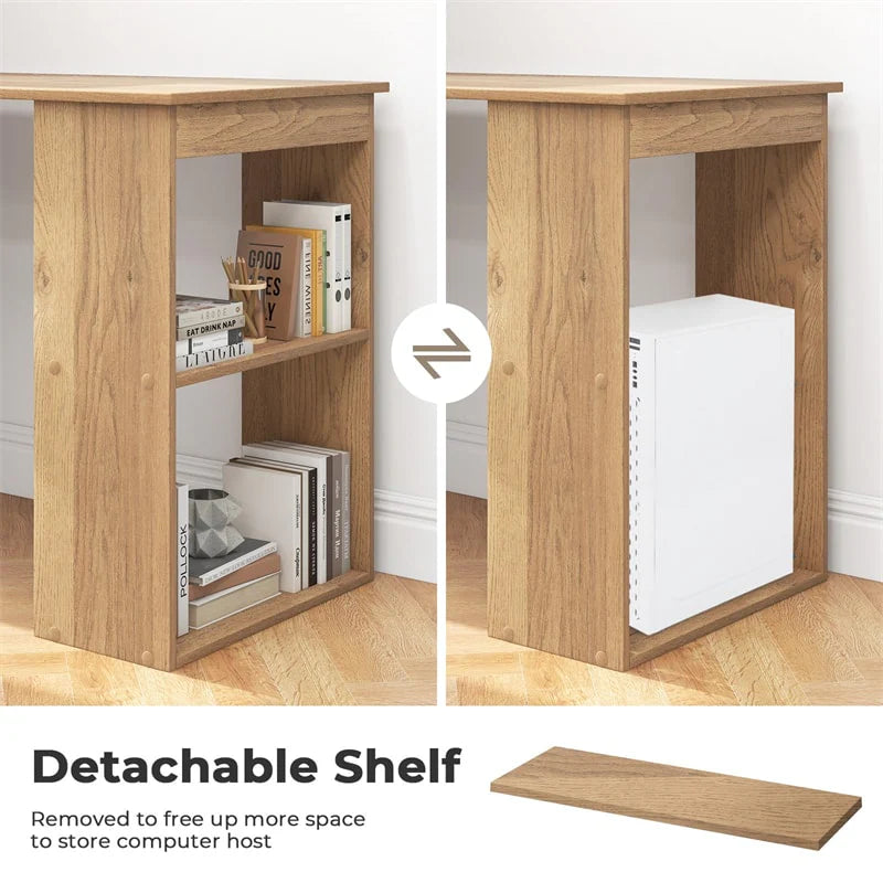 48" Computer Desk with 6-Tier Storage Shelves, 3-in-1 Reversible Writing Desk w/ Bookshelf & CPU Stand - Product image 25