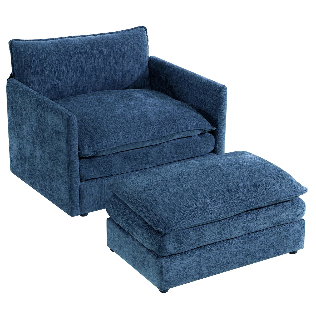 Muumblus Oversized Lounge Chair with Ottoman, Cloud Accent Armchair for Living Room, Beige Chenille - Product image 44