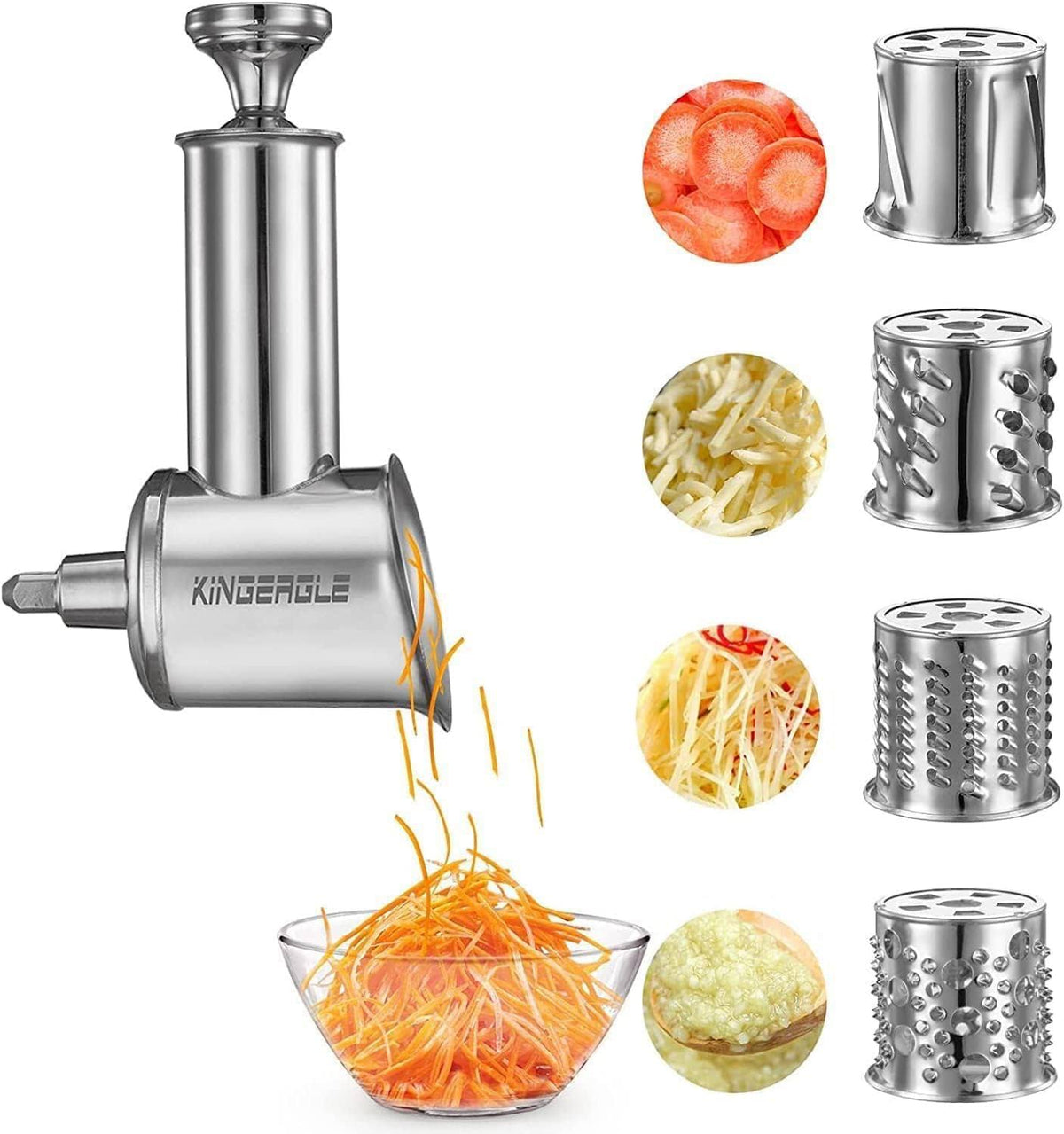 Stainless Steel Slicer Shredder Attachment for KitchenAid Mixer, Cheese Grater - Product image 1