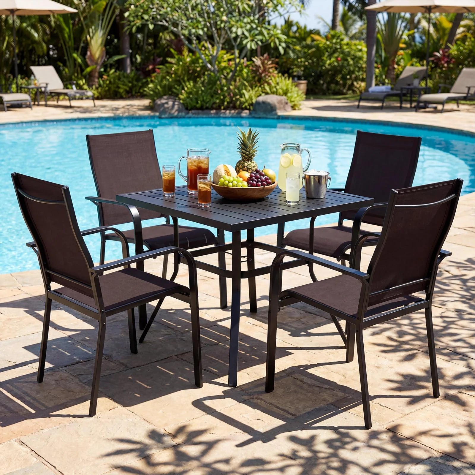 Tangkula 5 Pieces Patio Dining Set for 4 with Umbrella Hole - Product image 3