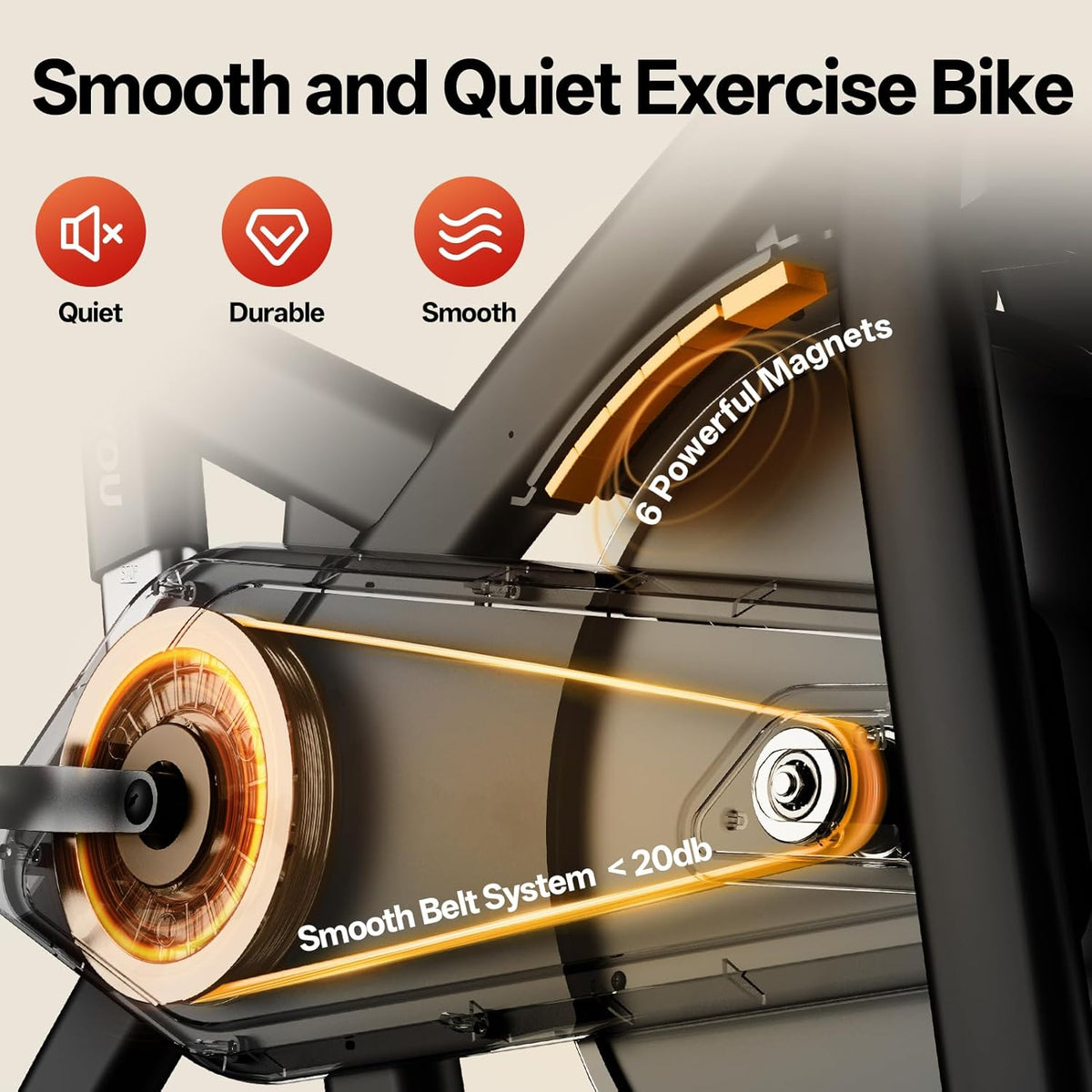Pasyou Exercise Bike with Magnetic Resistance, Fitness Bike, Indoor Cardio Workout Spinning Bike, Home Stationary with Monitor, Tablet Holder