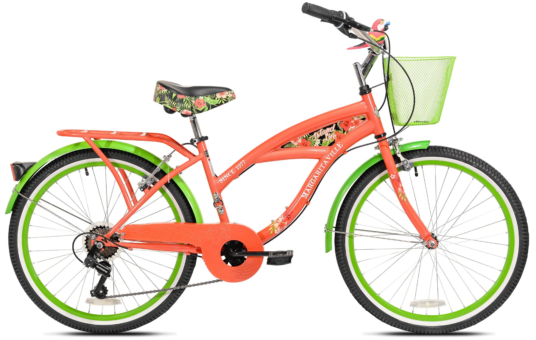 24" Island Life Multi Speed Girl'S Bike, Coral/Green - Product image 2