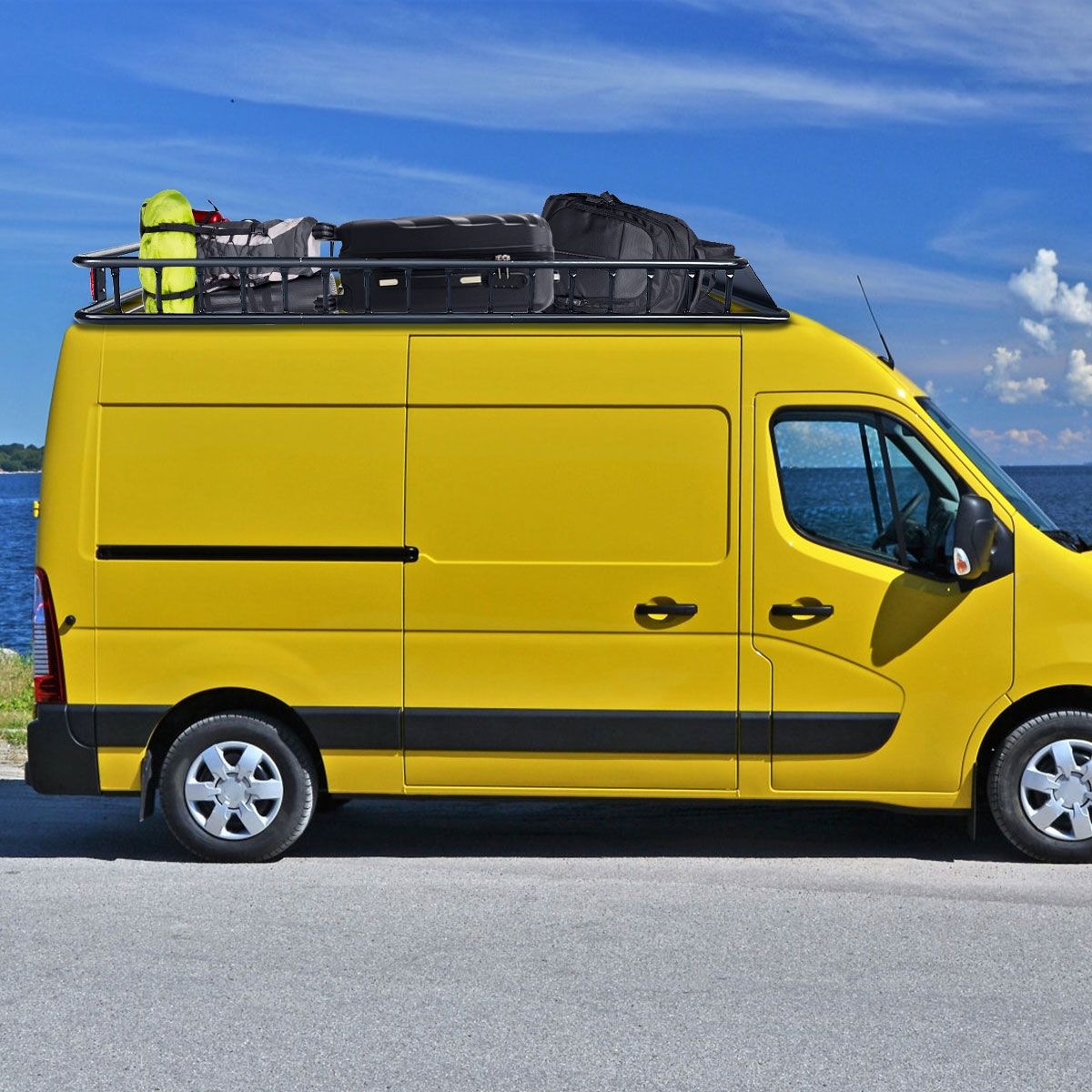Universal Roof Rack 162 CM with 68 KG Capacity Roof Rack for Travel and Storage Black -