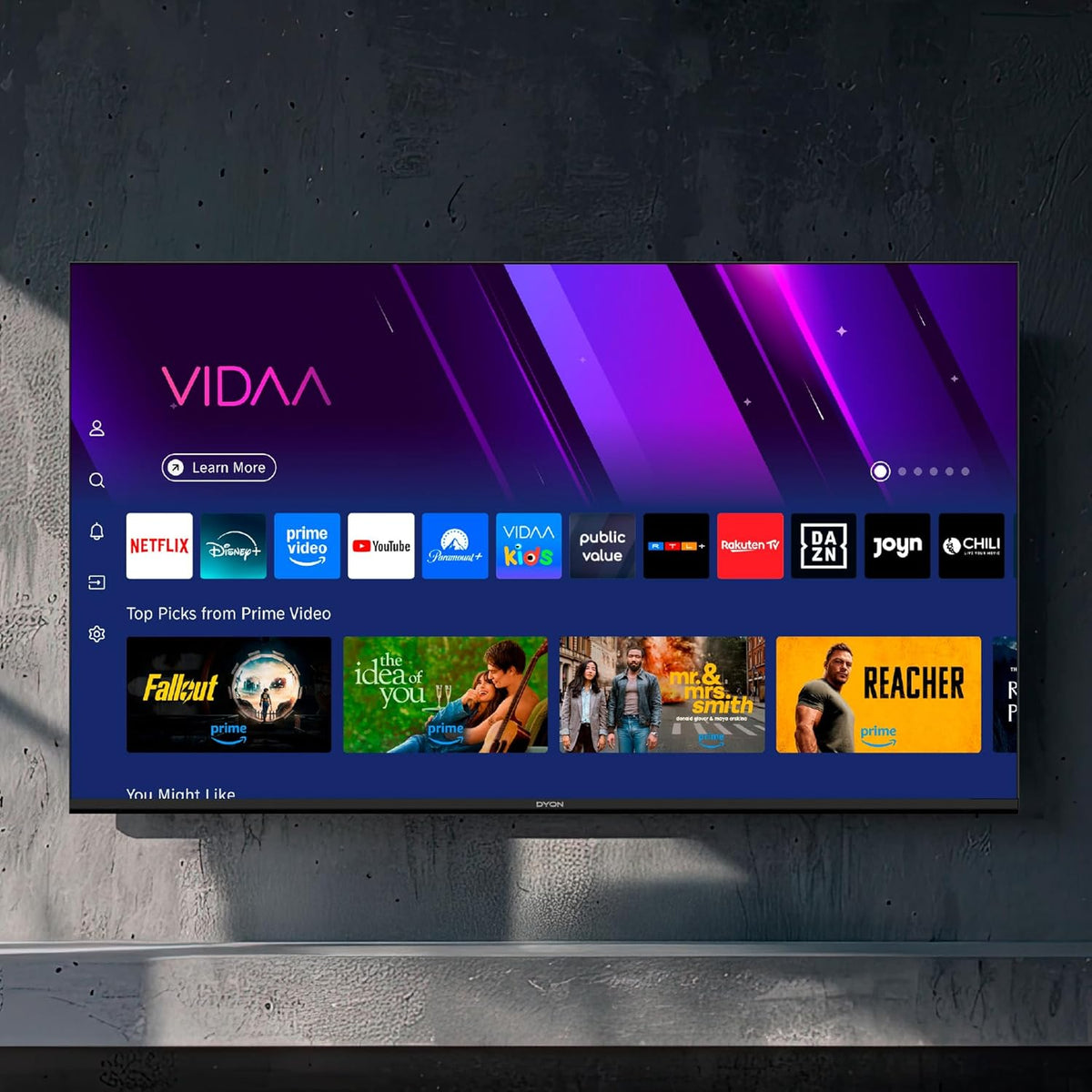 DYON Smart 32 VX 80 cm (32 inch) Television (HD Smart TV, HD Triple Tuner (DVB-C/-S2/-T2), App Store, Prime Video, Netflix, YouTube, DAZN, +), Black