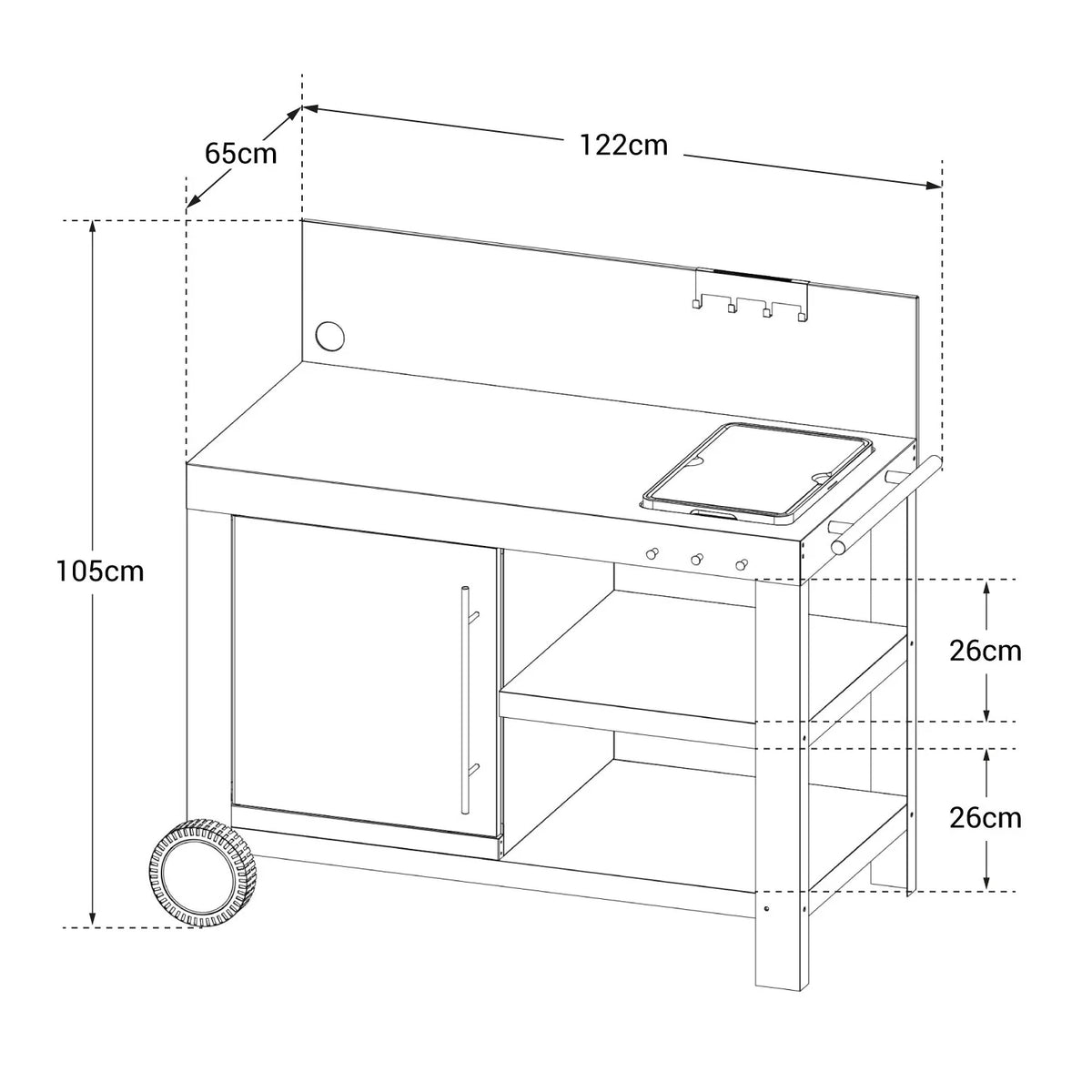 Trolley for NOVA XL Cook'in Garden plancha -