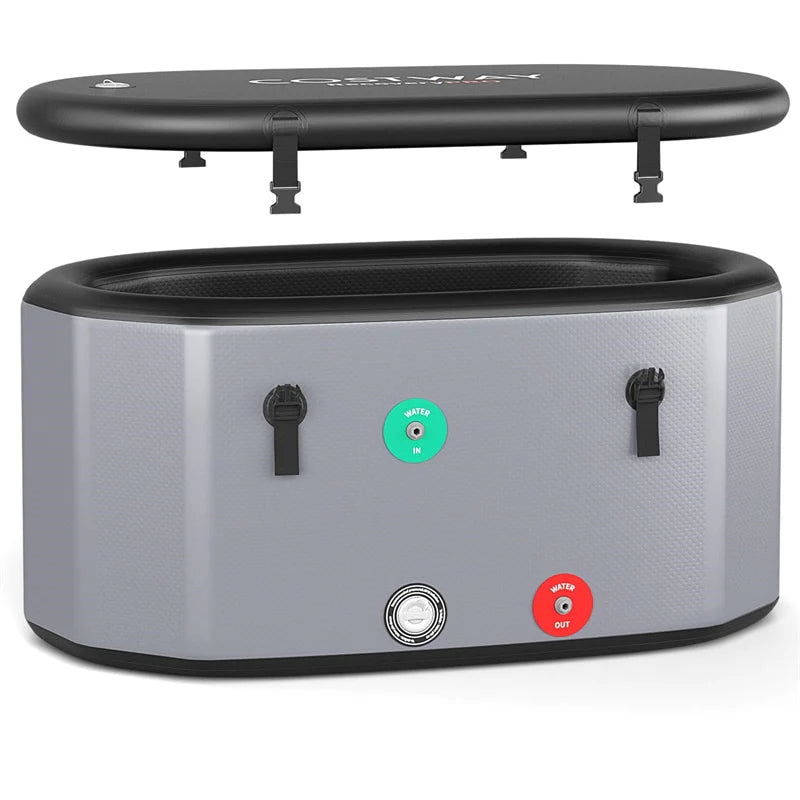 XL 129 Gal Oval Ice Bath Tub with Cover, Portable Inflatable Cold Plunge Tub with Backpack & Pump - Product image 13