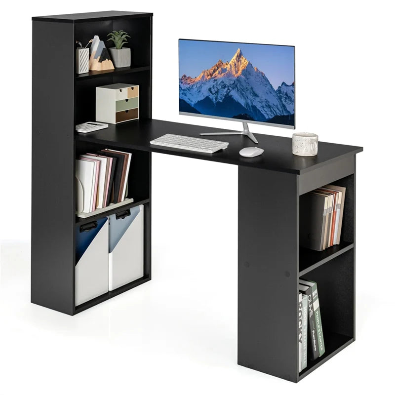 48" Computer Desk with 6-Tier Storage Shelves, 3-in-1 Reversible Writing Desk w/ Bookshelf & CPU Stand - Product image 11