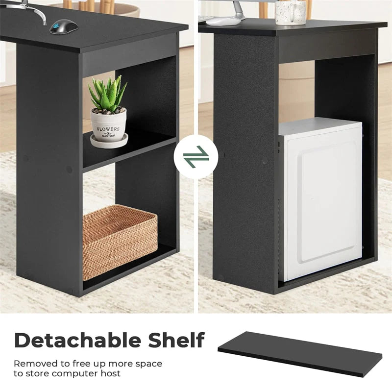 48" Computer Desk with 6-Tier Storage Shelves, 3-in-1 Reversible Writing Desk w/ Bookshelf & CPU Stand - Product image 17