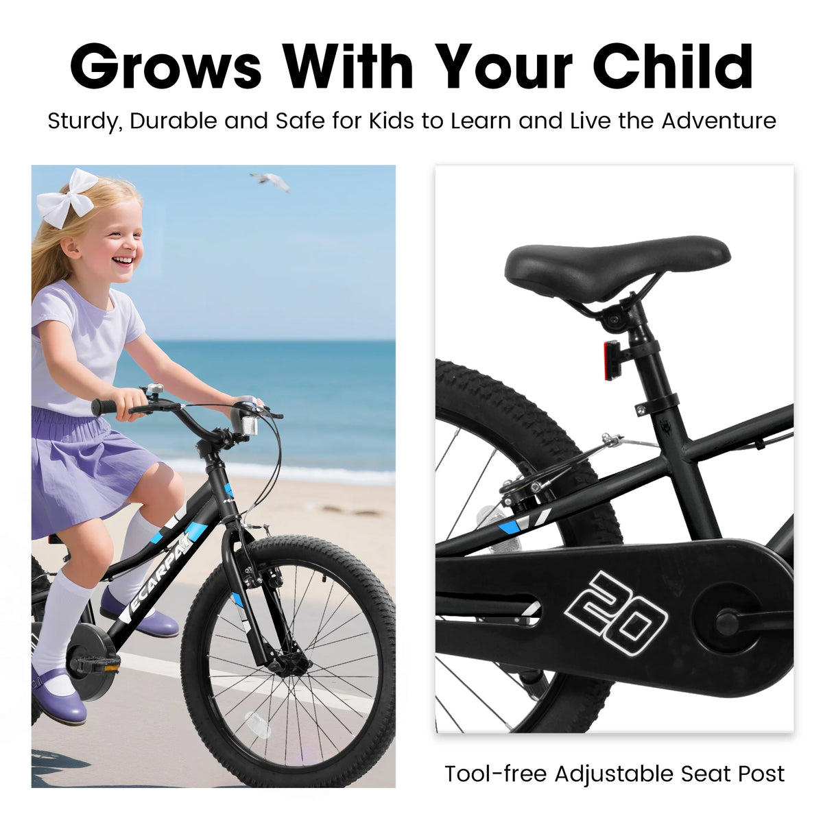 Ambifirner 20 in BMX Style Bike, Hi - Ten Carbon Steel Frame with Front V - Brake & Rear Coaster Brake - Product image 18