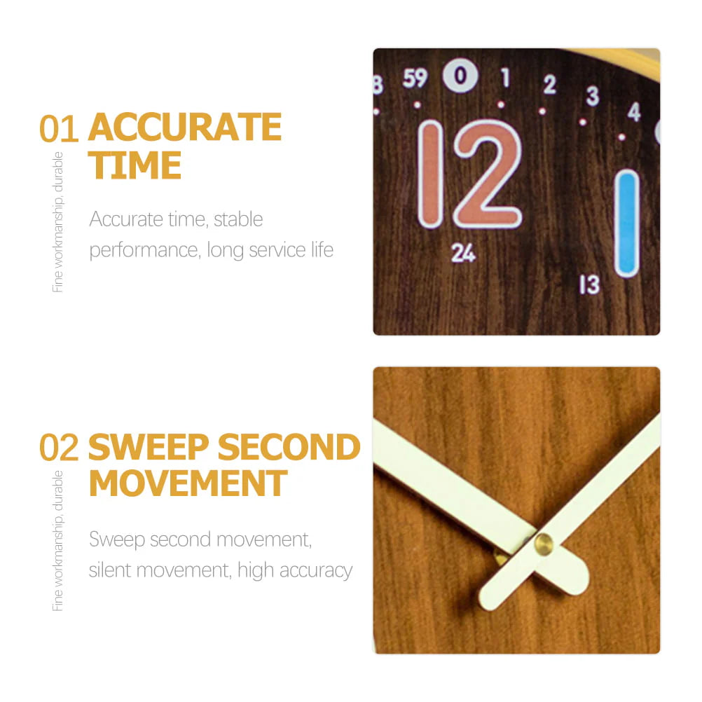 HOMEMAXS Kids Bedroom Wall Clock Simple Mute Wooden Clock Round Wall Decor Precise Wall Clock - Product image 5
