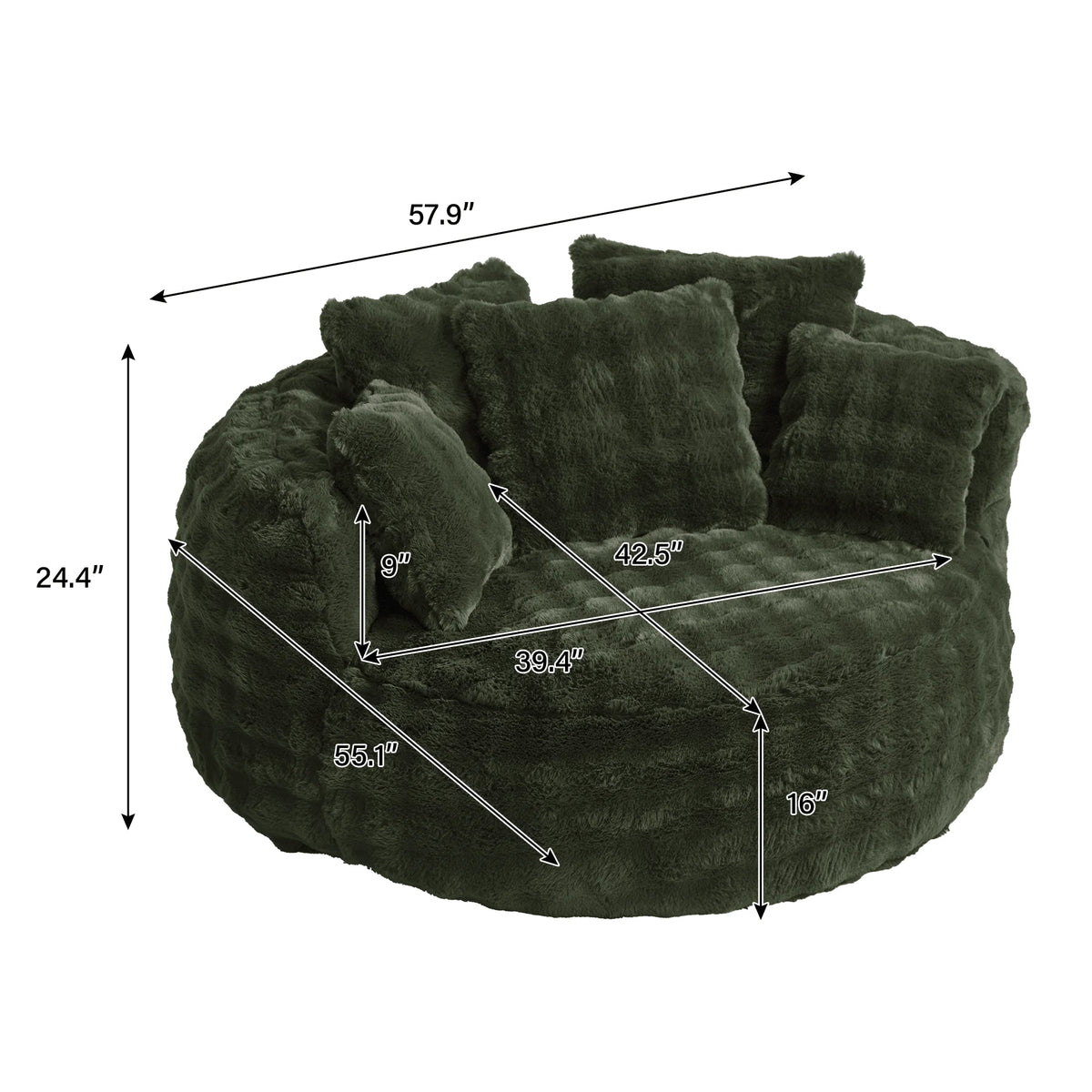 Wiilayok 58'' Oversized Chaise Lounge Chair Indoor, Thickened Backrest Sleeper Sofa Couch with Soft - Product image 20