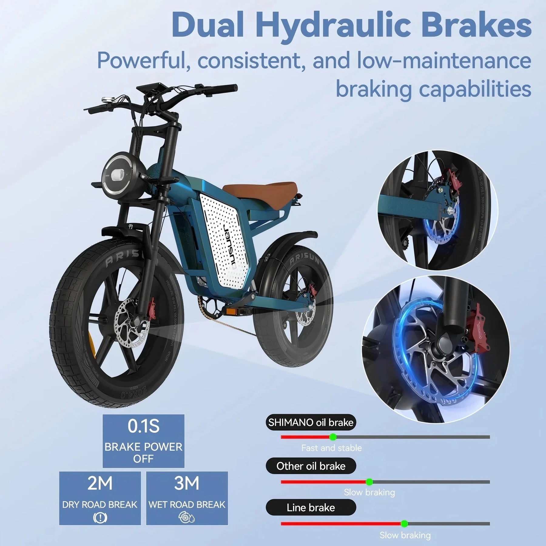 JANSNO X60 20" Fat Tire Ebike Electric Bike 1500W Dual Motor Dual Suspension 48V 23ah - Product image 2