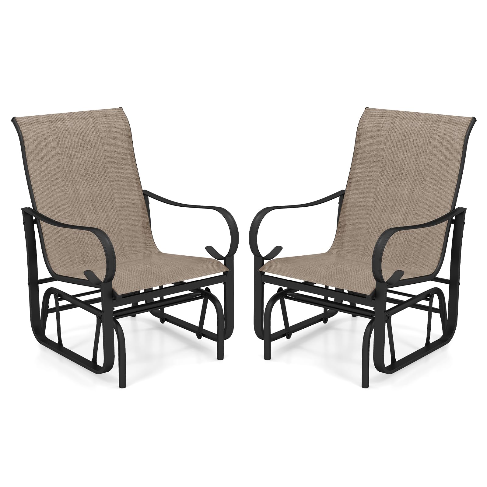 Tangkula Outdoor Glider Chairs Set of 2/4 with High Backrest Breathable Mesh Fabric and Metal Frame - Product image 1