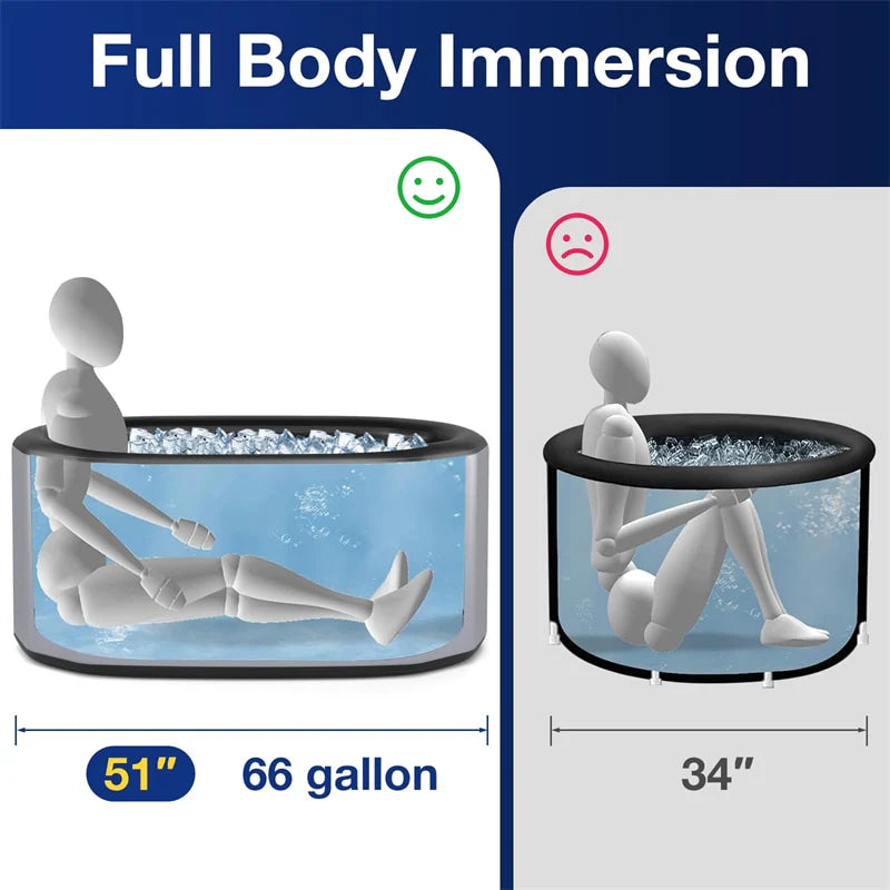 XL 129 Gal Oval Ice Bath Tub with Cover, Portable Inflatable Cold Plunge Tub with Backpack & Pump - Product image 19