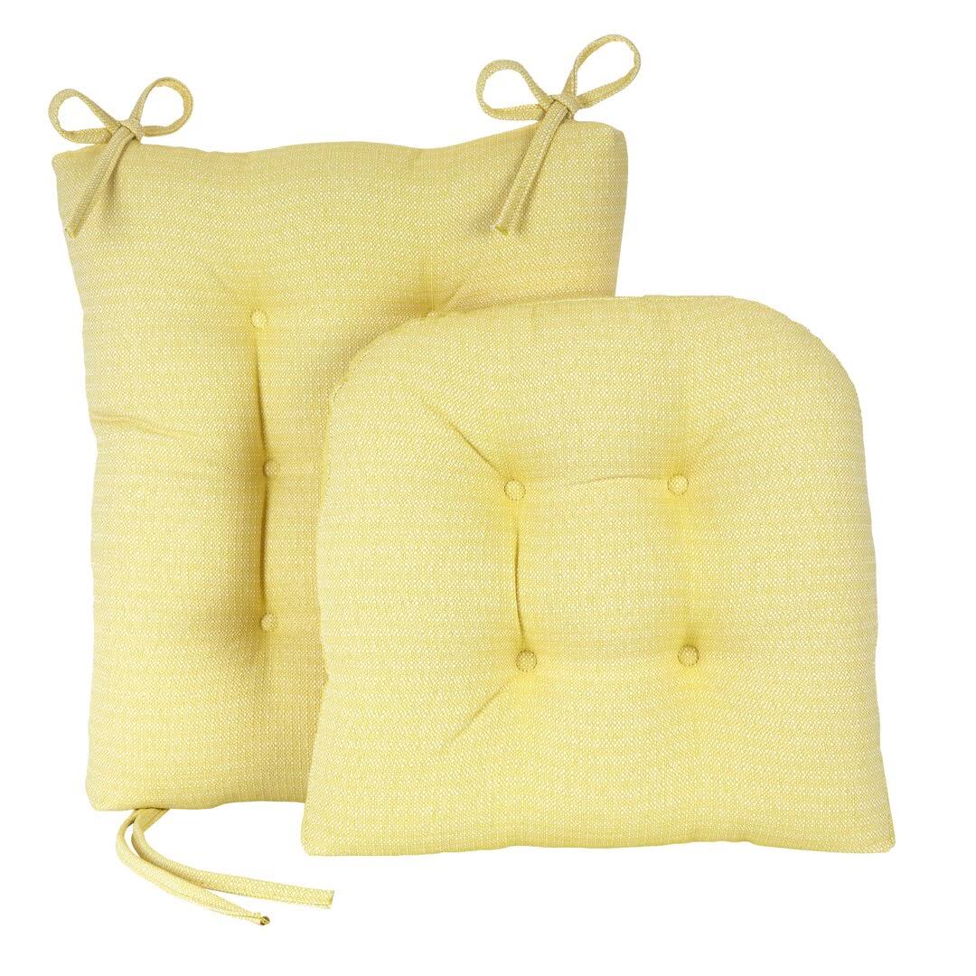 Rocking Chair Cushion Set Latitude Run Fabric: Yellow - Product image 1