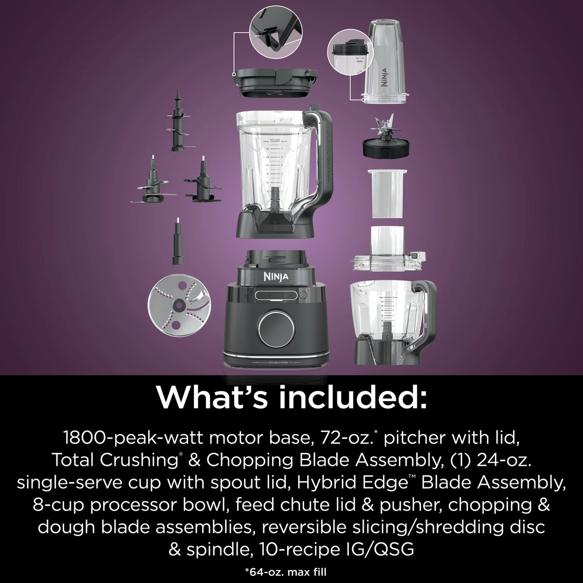 Ninja Detect Kitchen System Power Blender + Processor with Blend Sense Technology, Silver, TB400 - Product image 31