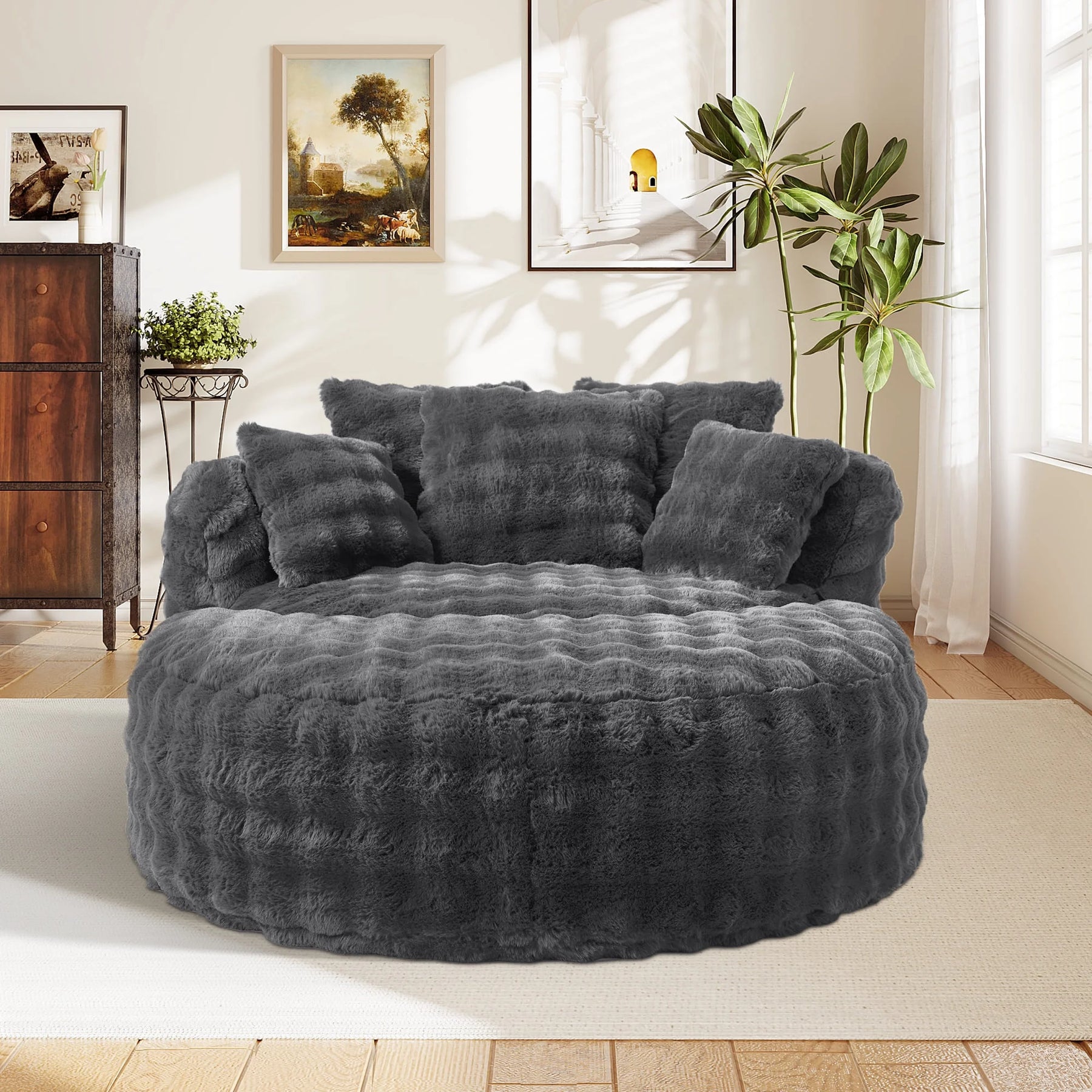 Wiilayok 58'' Oversized Chaise Lounge Chair Indoor, Thickened Backrest Sleeper Sofa Couch with Soft Pillows - Product image 8