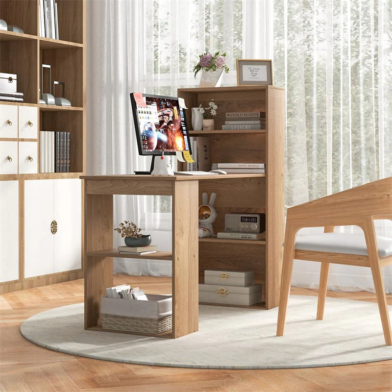 48" Computer Desk with 6-Tier Storage Shelves, 3-in-1 Reversible Writing Desk w/ Bookshelf & CPU Stand - Product image 23