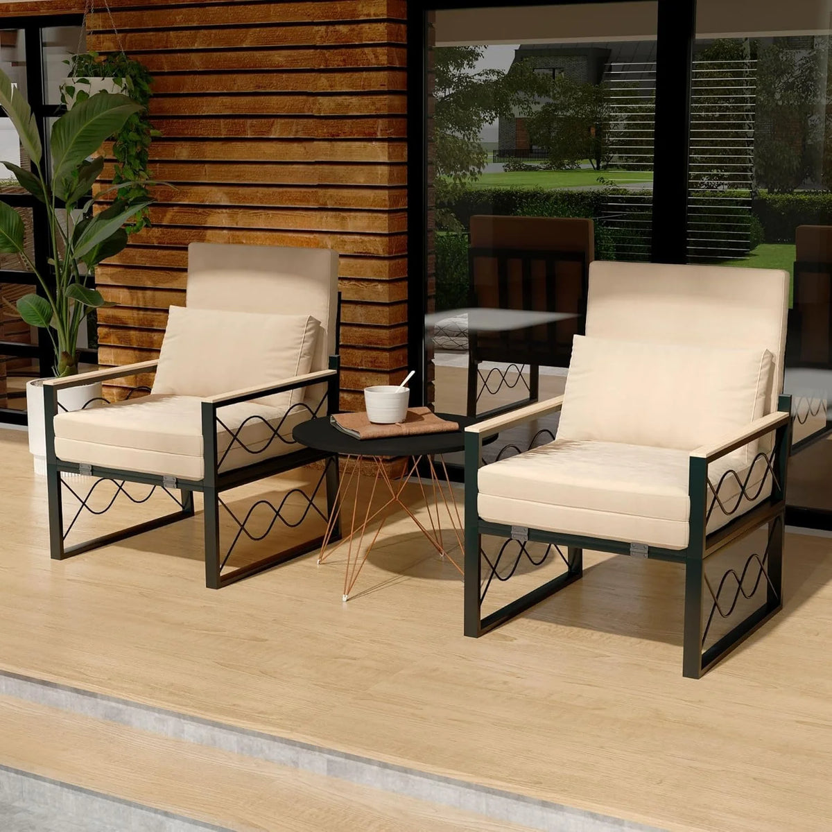 AECOJOY Outdoor Metal Chaise Lounge Chair, Convertible Patio Armchair with Cushions - Product image 14