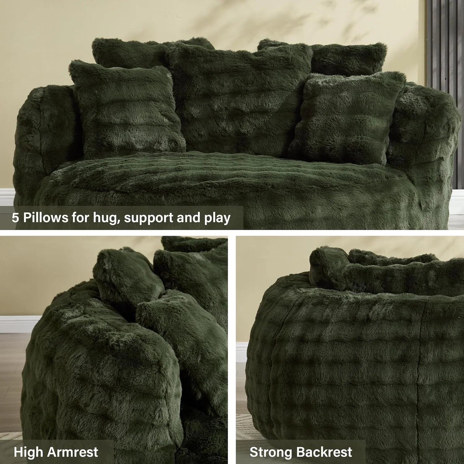 Wiilayok 58'' Oversized Chaise Lounge Chair Indoor, Thickened Backrest Sleeper Sofa Couch with Soft - Product image 18