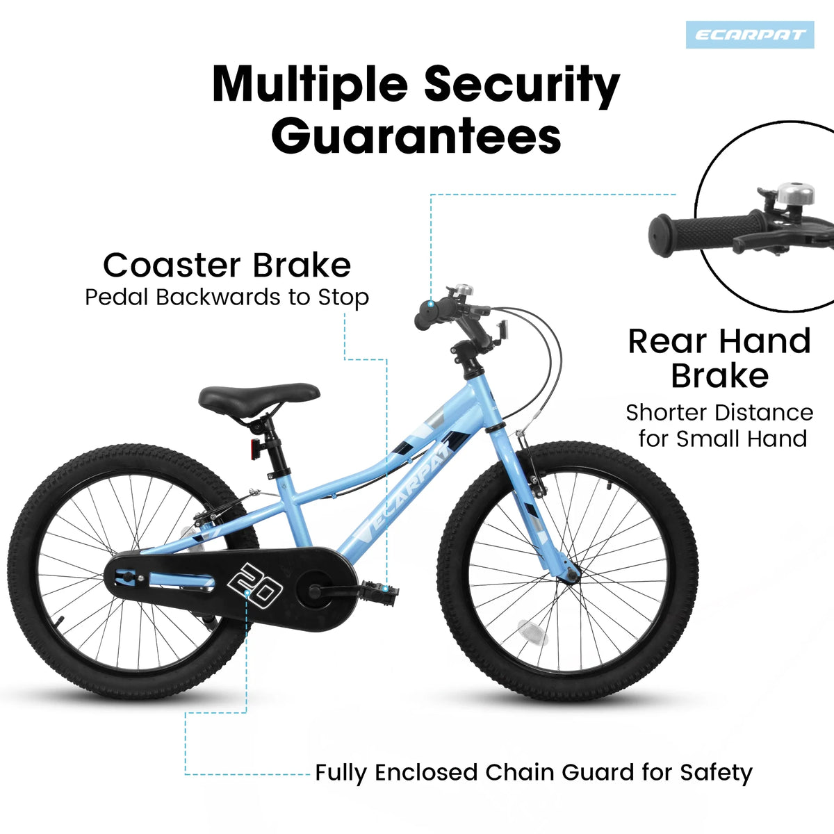 Ambifirner 20 in BMX Style Bike, Hi - Ten Carbon Steel Frame with Front V - Brake & Rear Coaster Brake - Product image 6