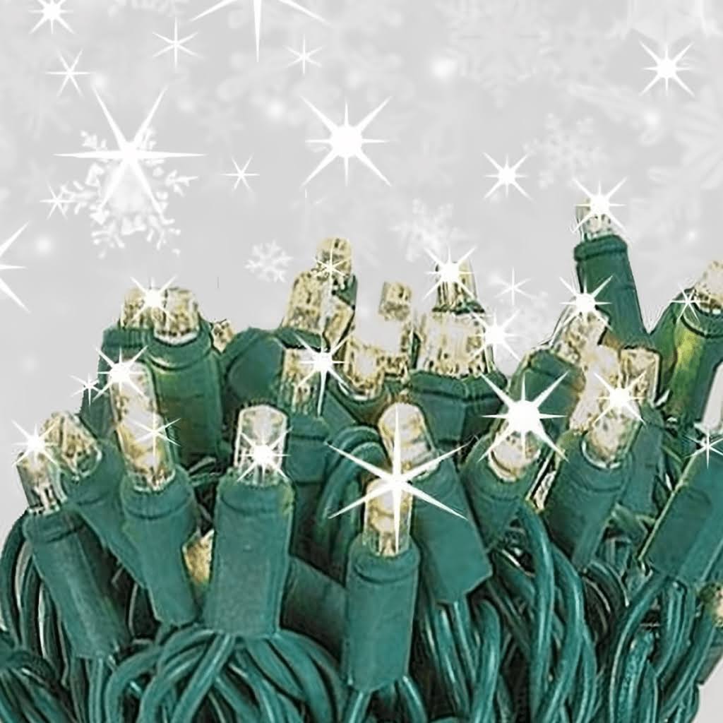 5mm LED Strobe Lights, SuperSpark, Warm White Strobe Light String, 50 Bulbs, 6 Spacing - Product image 1