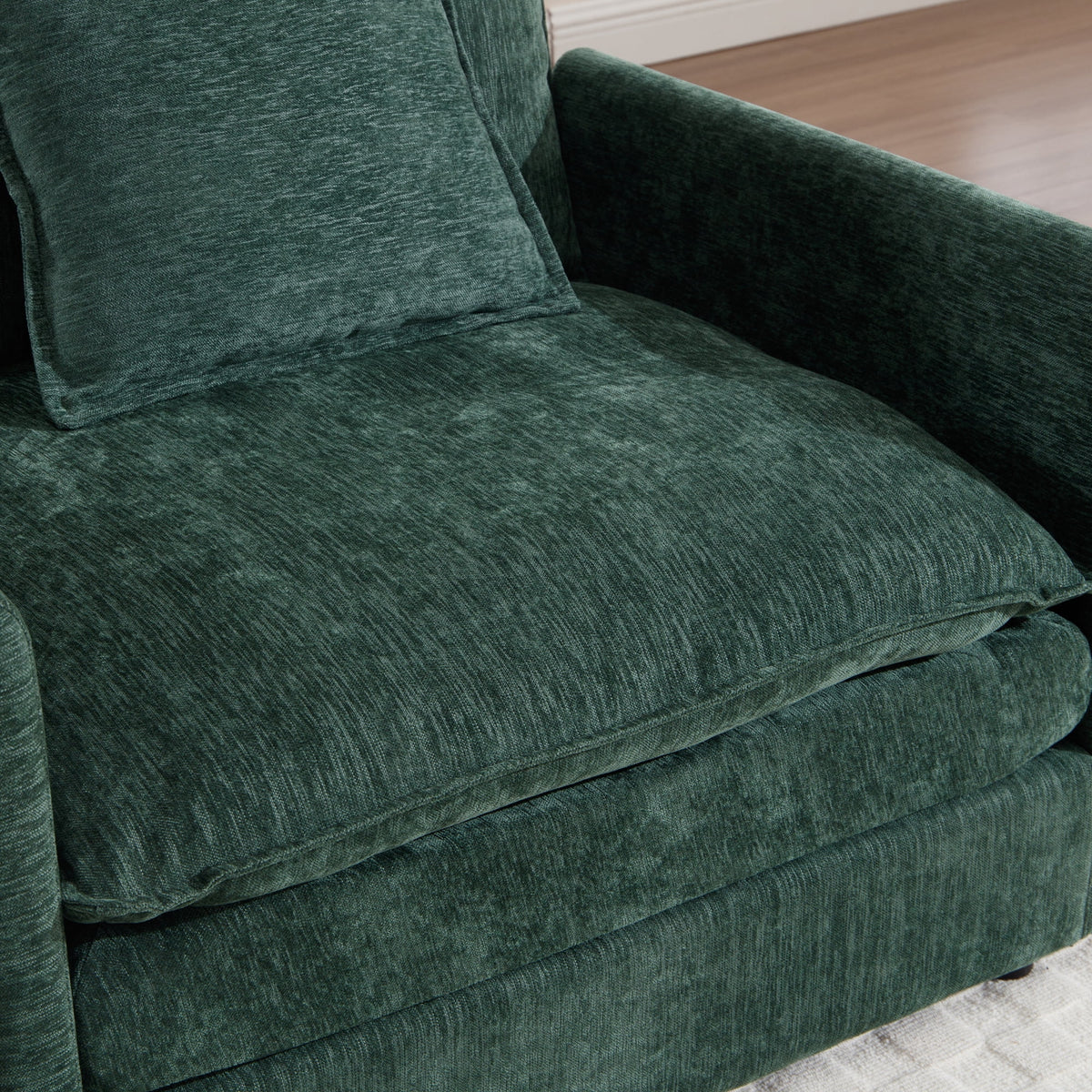 Muumblus Oversized Lounge Chair with Ottoman, Cloud Accent Armchair for Living Room, Beige Chenille - Product image 18