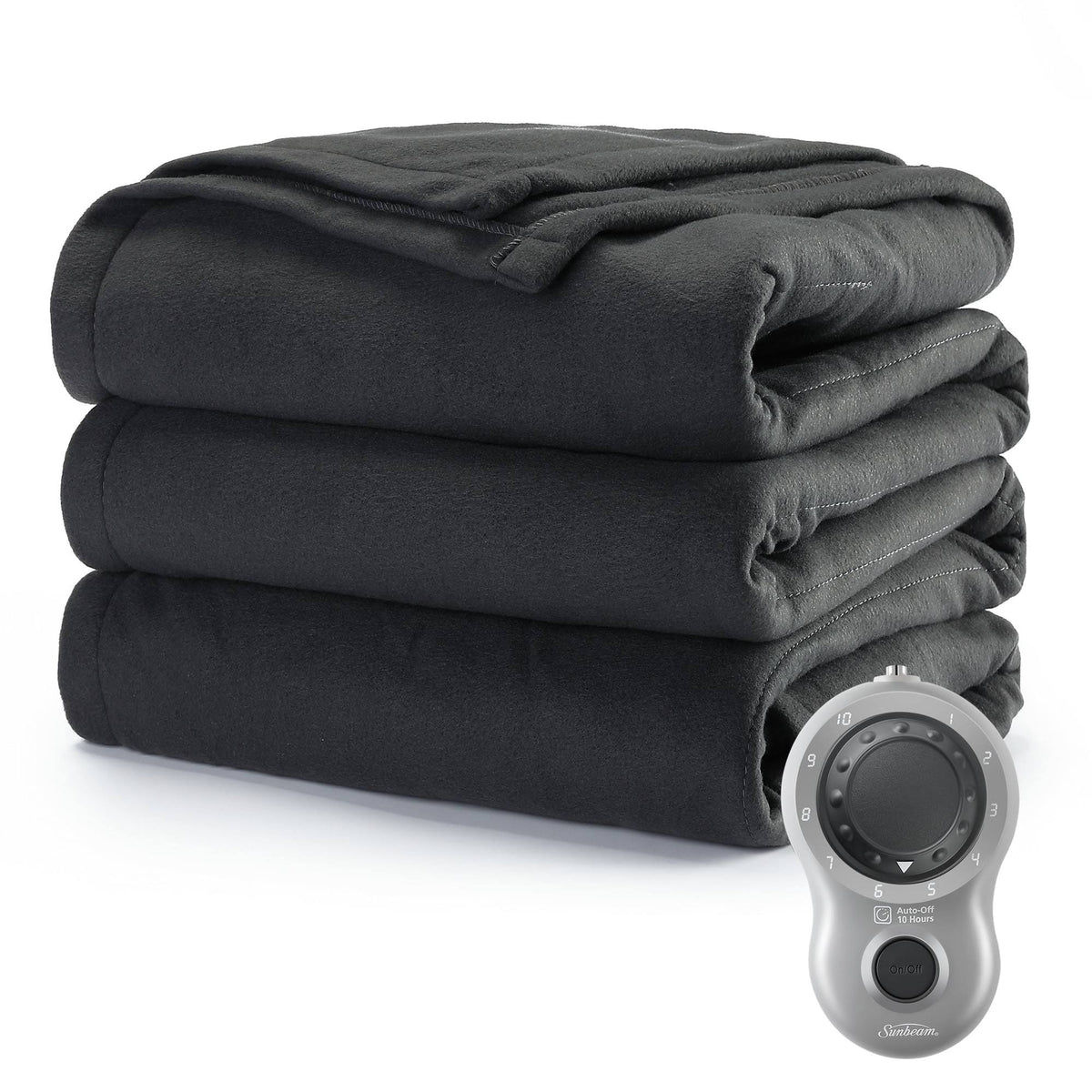 Sunbeam Heated Electric Blanket, Bedding, Twin, Fleece, Ultimate Grey - Product image 1