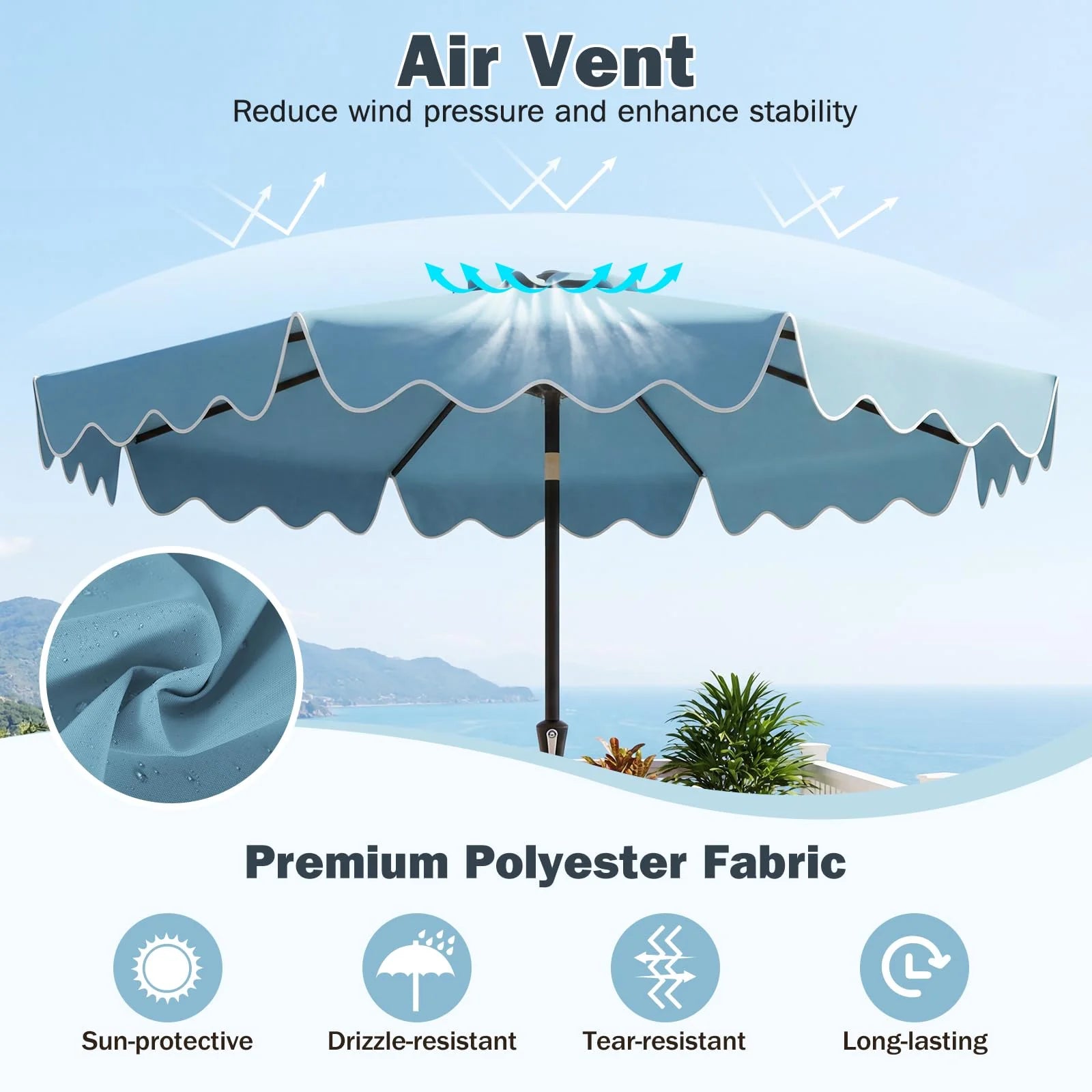 Tangkula 9 FT Patio Umbrella with Base Included - Product image 3