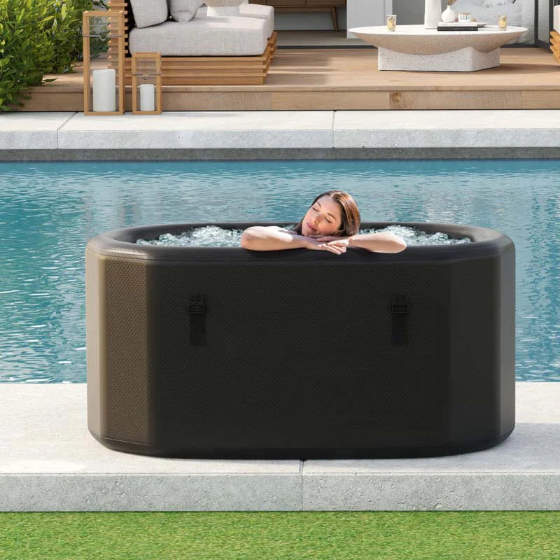 XL 129 Gal Oval Ice Bath Tub with Cover, Portable Inflatable Cold Plunge Tub with Backpack & Pump - Product image 3