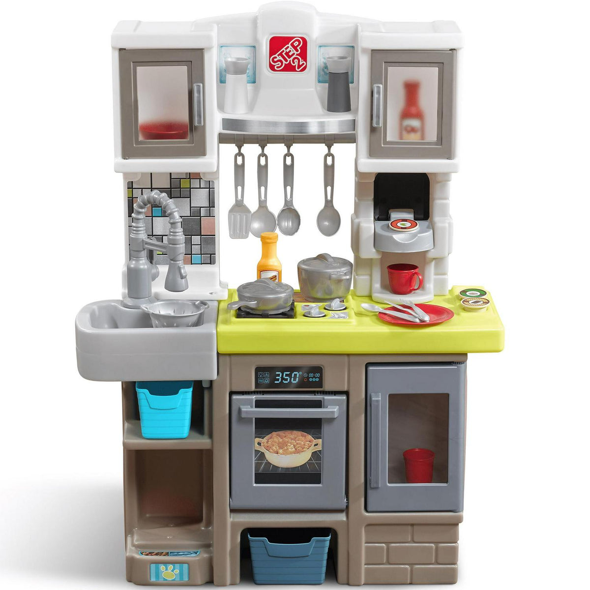 Step2 Contemporary Chef Brown and White Toddler Plastic Play Kitchen - Product image 1