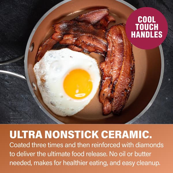 Hammered Copper 17-Piece Aluminum Nonstick Cookware Set - Product image 6