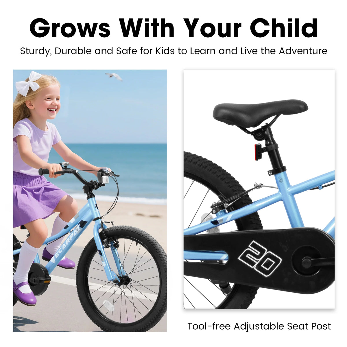 Ambifirner 20 in BMX Style Bike, Hi - Ten Carbon Steel Frame with Front V - Brake & Rear Coaster Brake - Product image 8