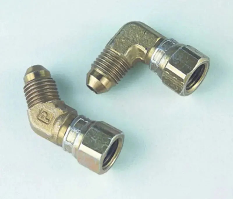 3274 Auto Meter Products Adapter Fitting 4AN 90 Degree with Swivel Nut