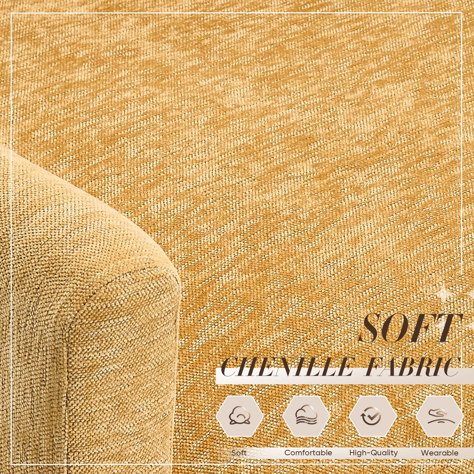 Muumblus Oversized Lounge Chair with Ottoman, Cloud Accent Armchair for Living Room, Beige Chenille - Product image 30