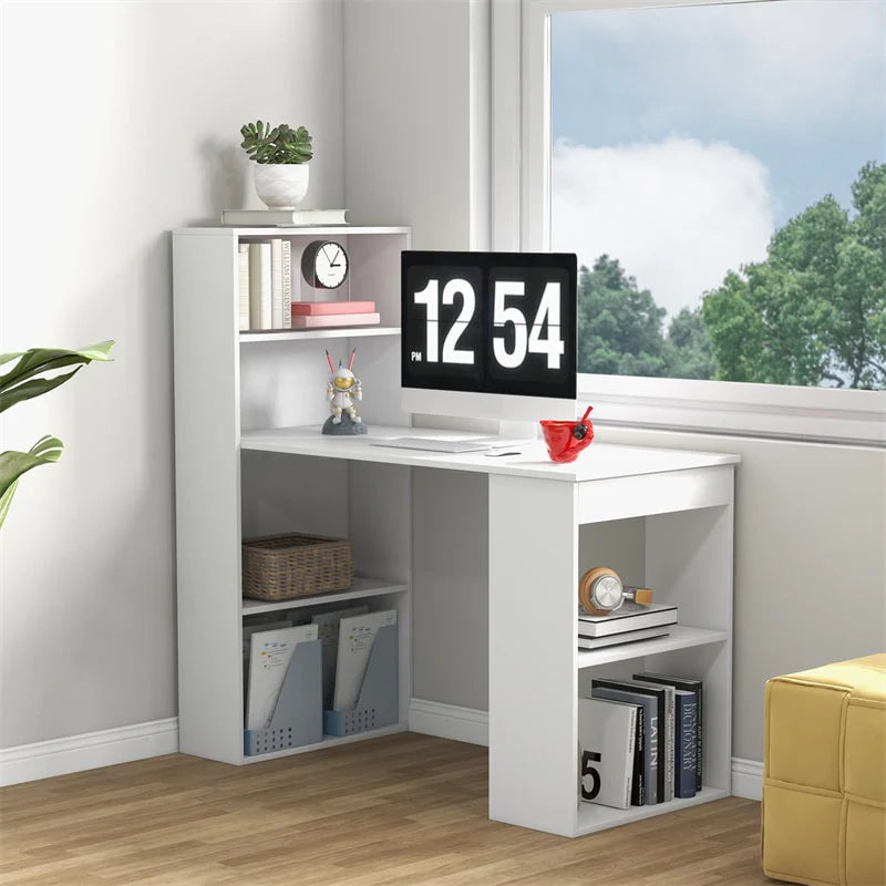 48" Computer Desk with 6-Tier Storage Shelves, 3-in-1 Reversible Writing Desk w/ Bookshelf & CPU Stand - Product image 2