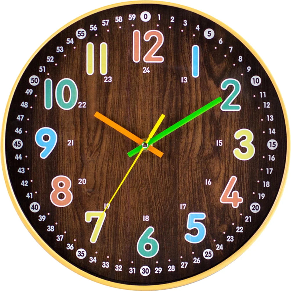 HOMEMAXS Kids Bedroom Wall Clock Simple Mute Wooden Clock Round Wall Decor Precise Wall Clock - Product image 1