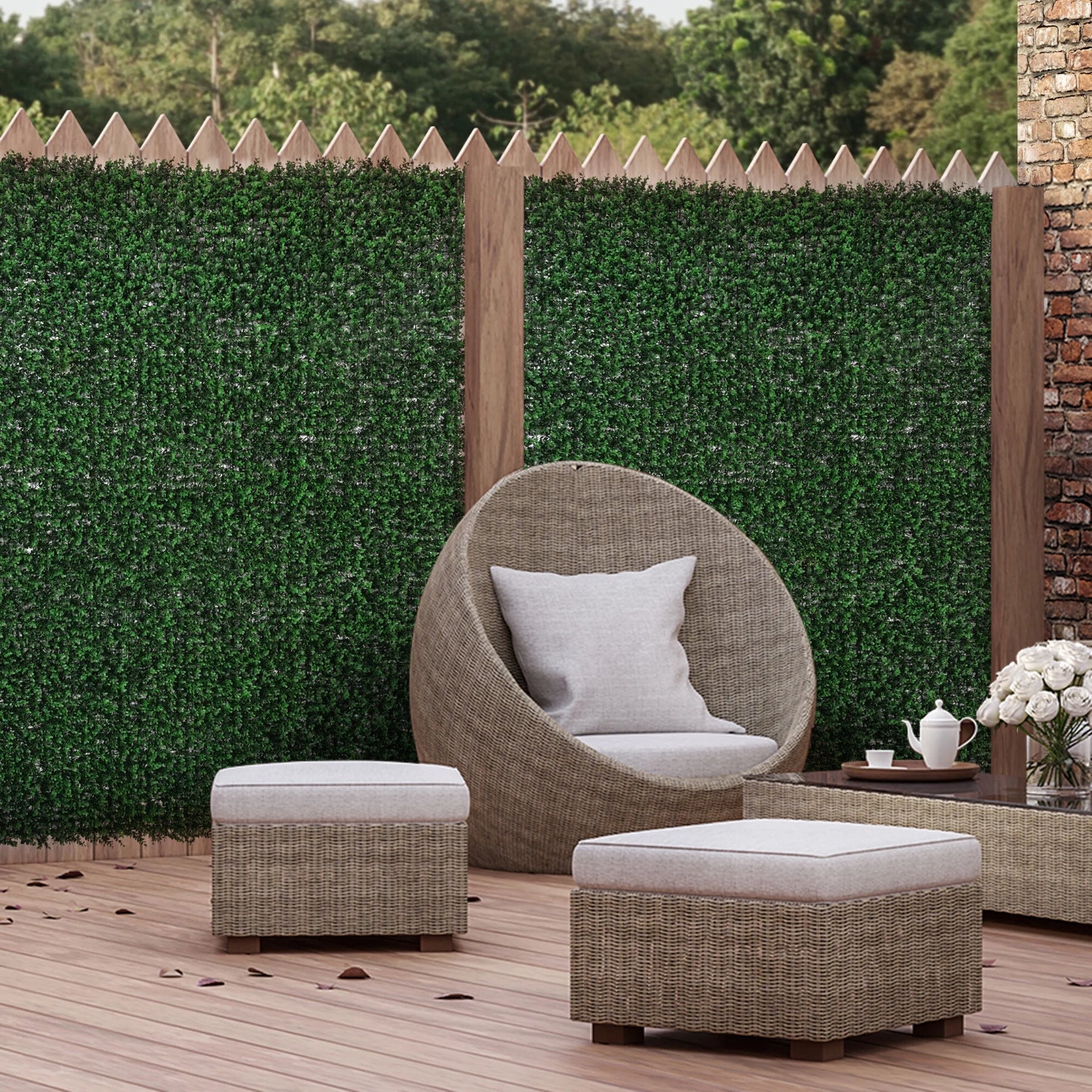 DUOSONG Outsunny Grass Wall Panels, 20" X 20" Artificial Grass Wall Decor - Product image 2