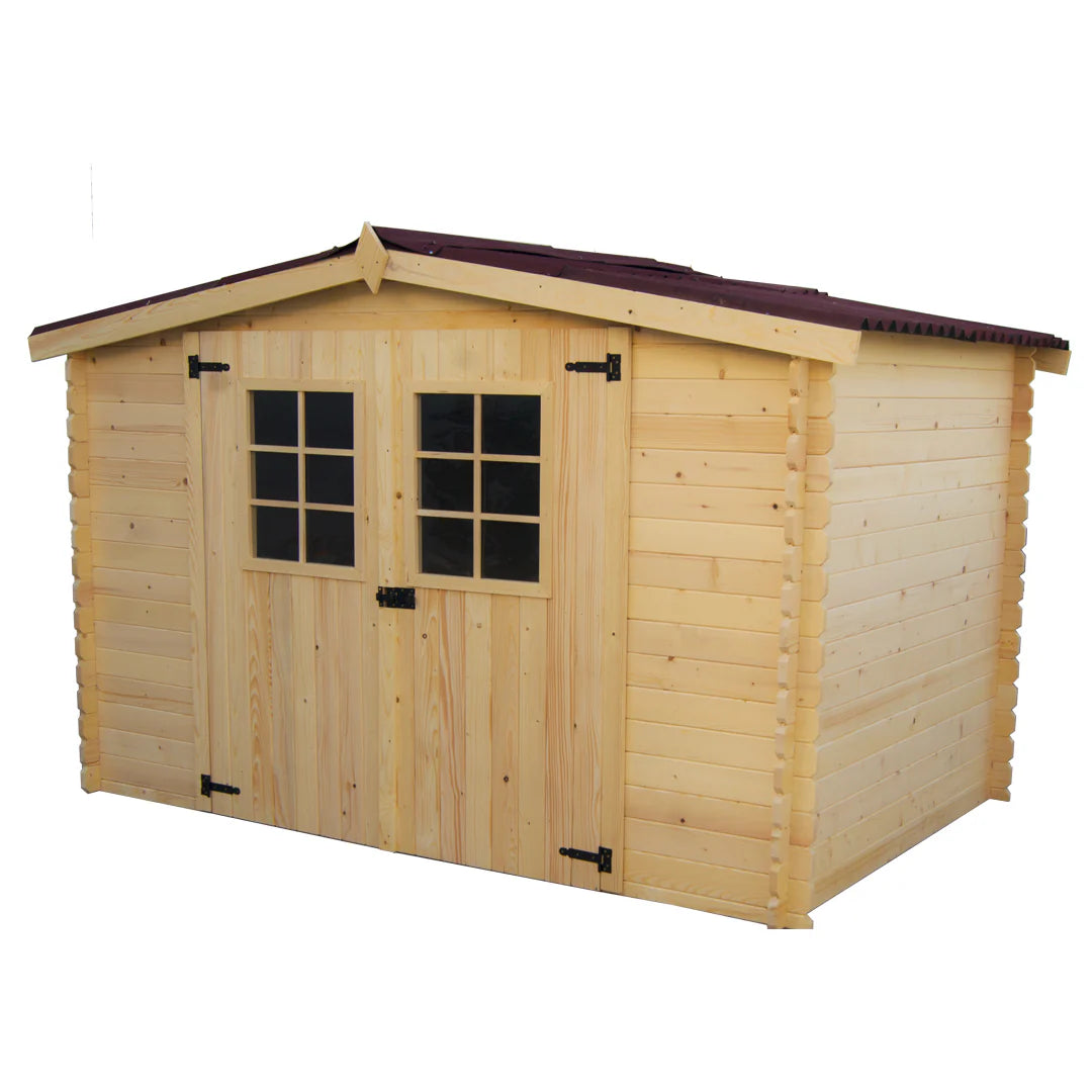 Wooden House 300 x 184 cm with Interlocking Panels Without Floor -